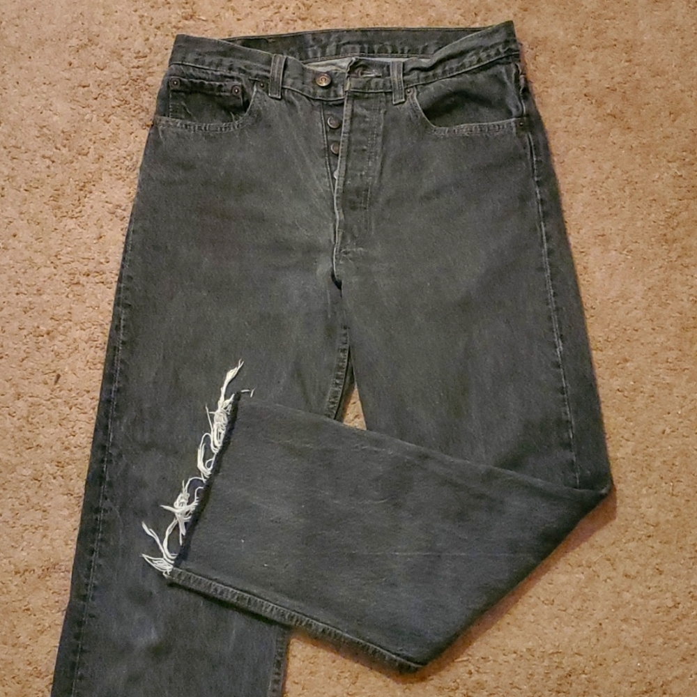Levi's Women's Black Jeans with Distressed Detail